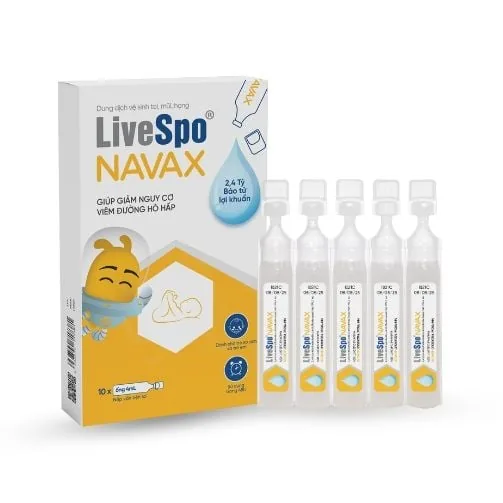 Nước muối sinh lý chứa bào tử lợi khuẩn LiveSpo Navax (Hộp 10 ống x 4ml)